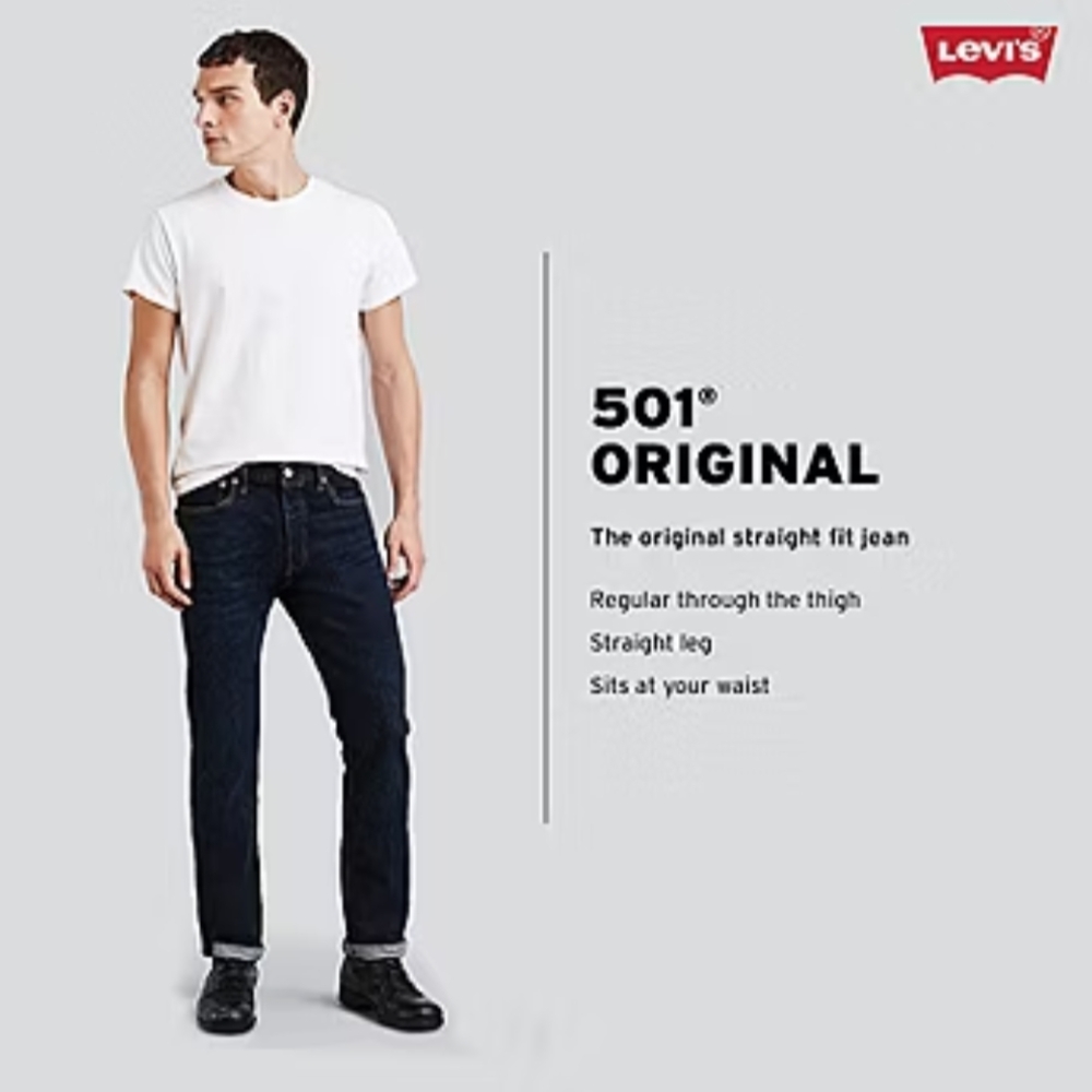 Levi's 501 Button Fly Darkwash Jeans 34x32